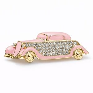 ⚜️💖 Elegant Pink and Gold Vintage Car Brooch 💗